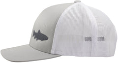 LINDO Trucker Hat Trout Fishing 2.0 back view shows branding-free design and breathable mesh.