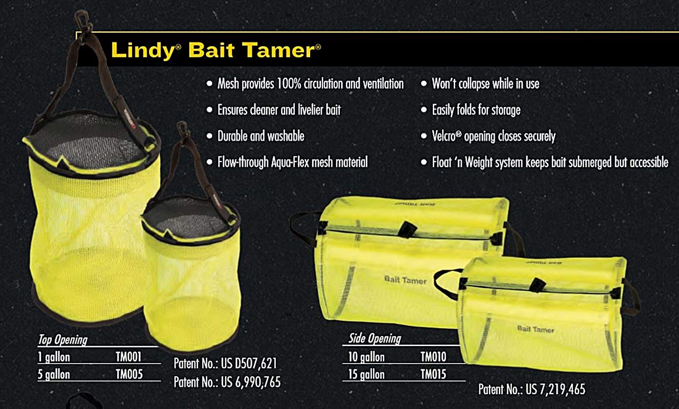 Lindy Bait Tamer folded for easy storage in a bucket