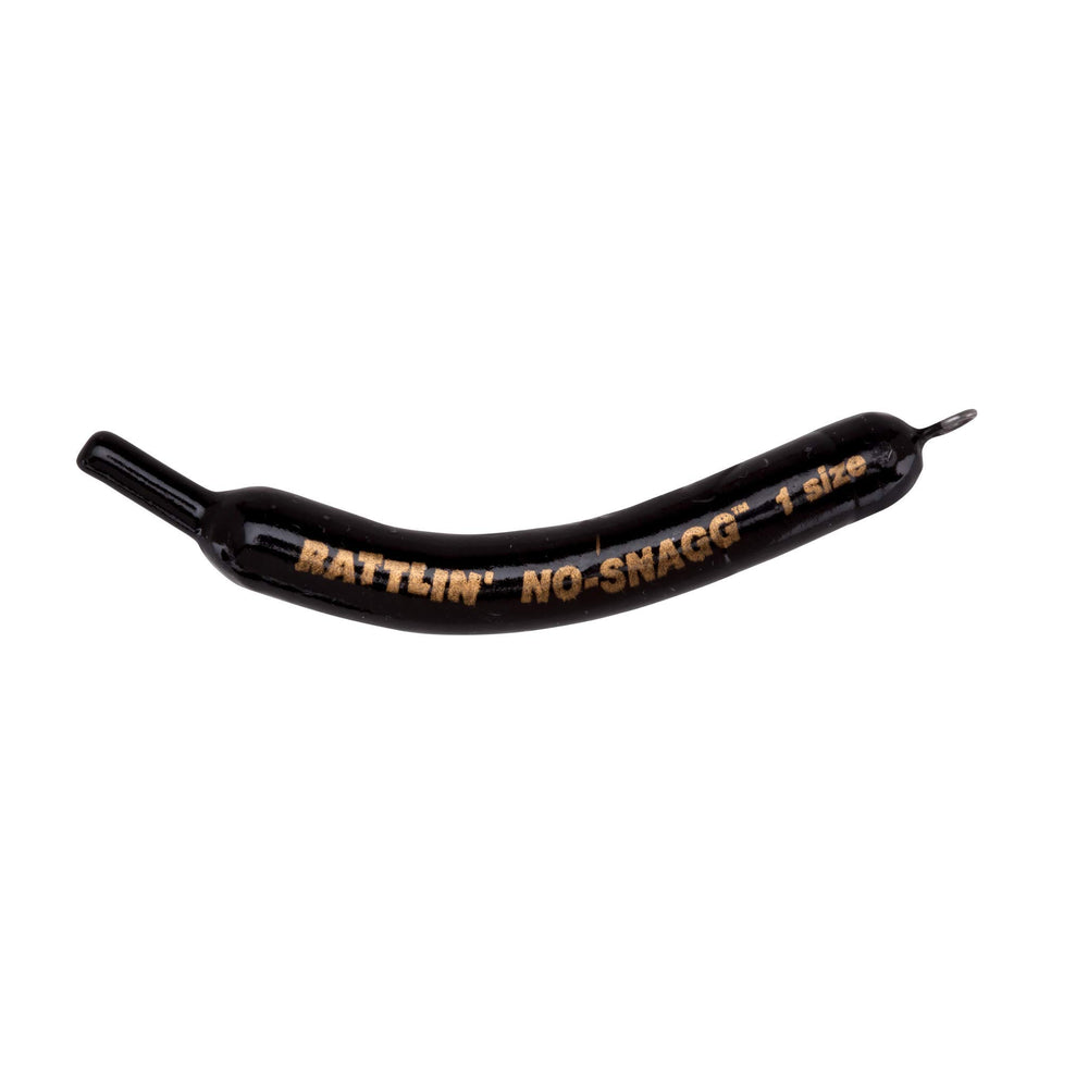Lindy No-Snagg Slip Sinker with banana shape reduces snagging near structure.