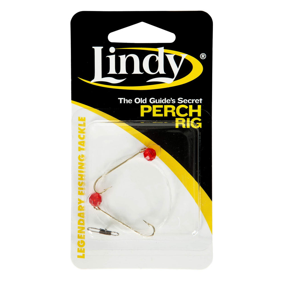 Lindy Old Guide's Secret Perch Rig Ruby Red components laid out for quick setup and durability