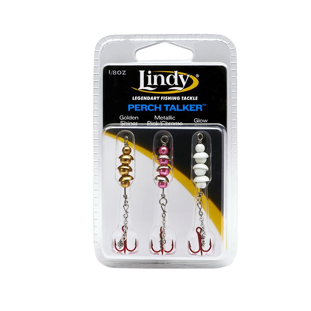 Lindy Perch Talker 1/8 oz three-pack in multicolor ideal for perch bites.