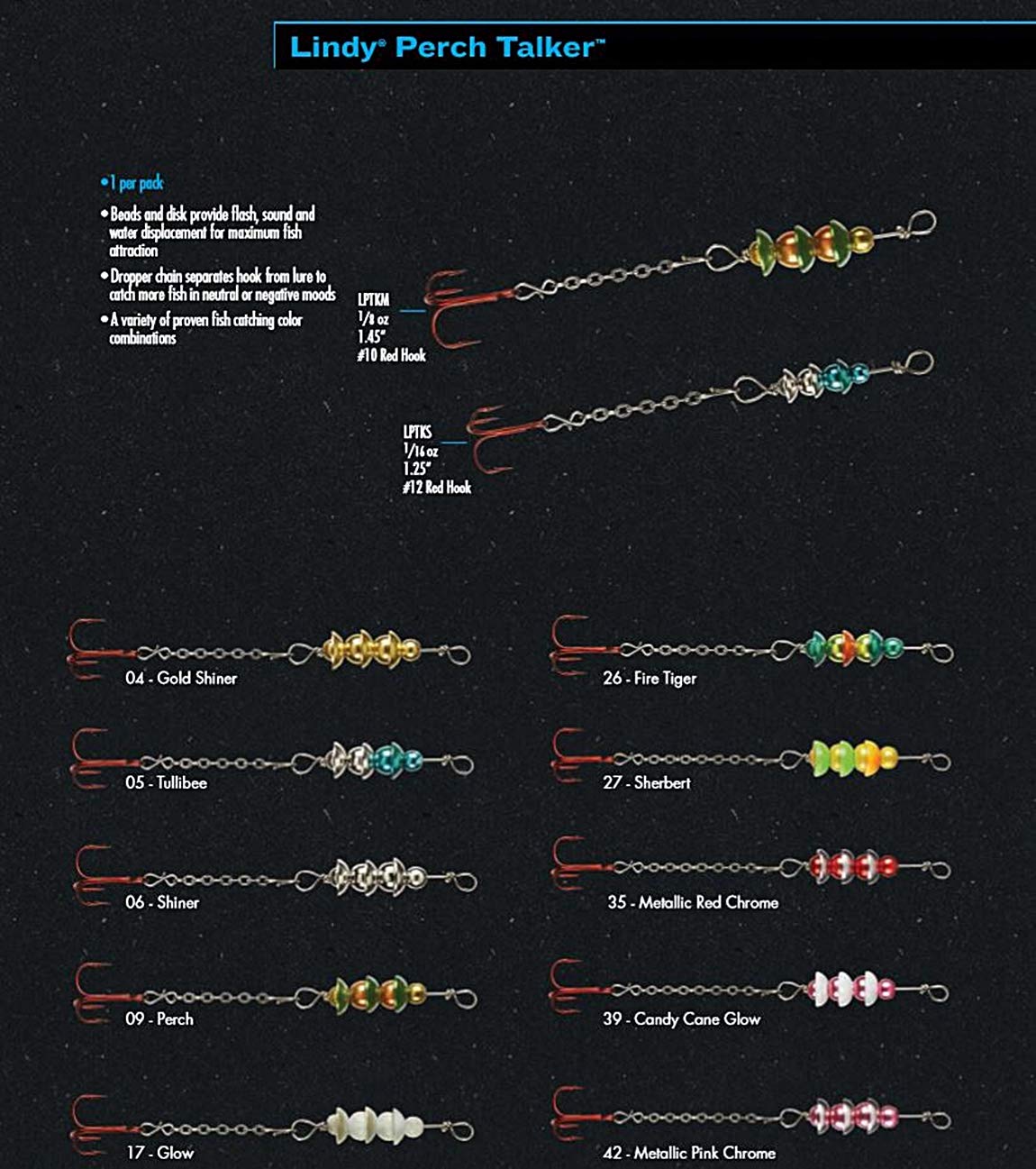Lindy Perch Talker compact design speeds setup for perch and crappie fishing.
