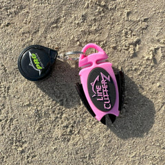 LINE CUTTERZ hook holder doubles as lanyard attachment and knot tool.