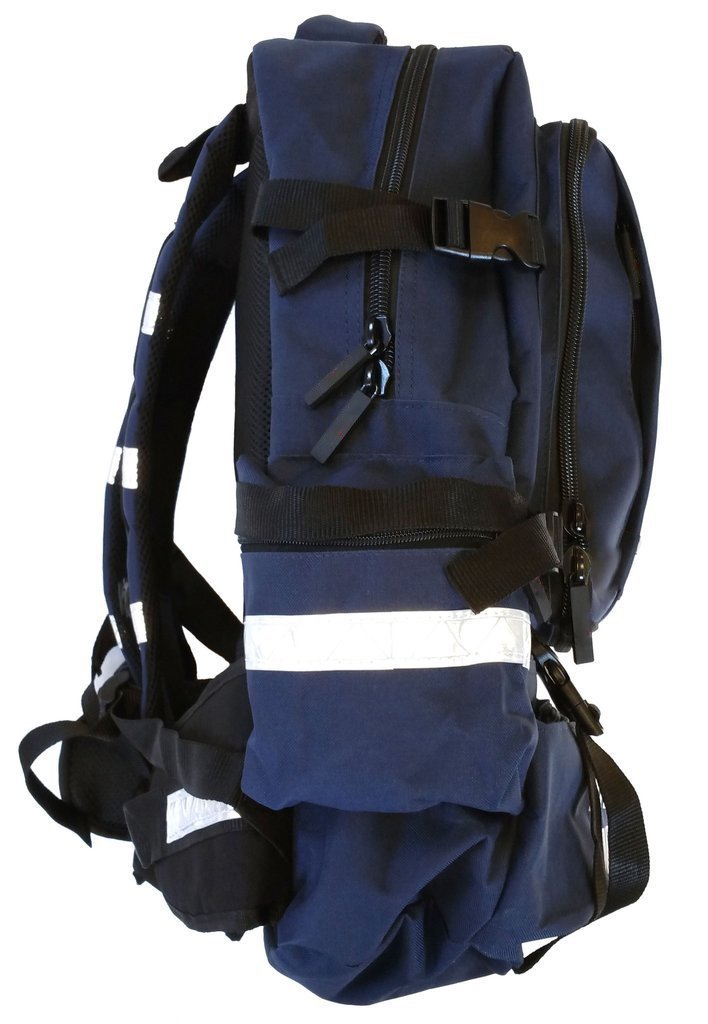 LINE2design First Aid Tactical Bag Kit reflective borders improve visibility in low light.