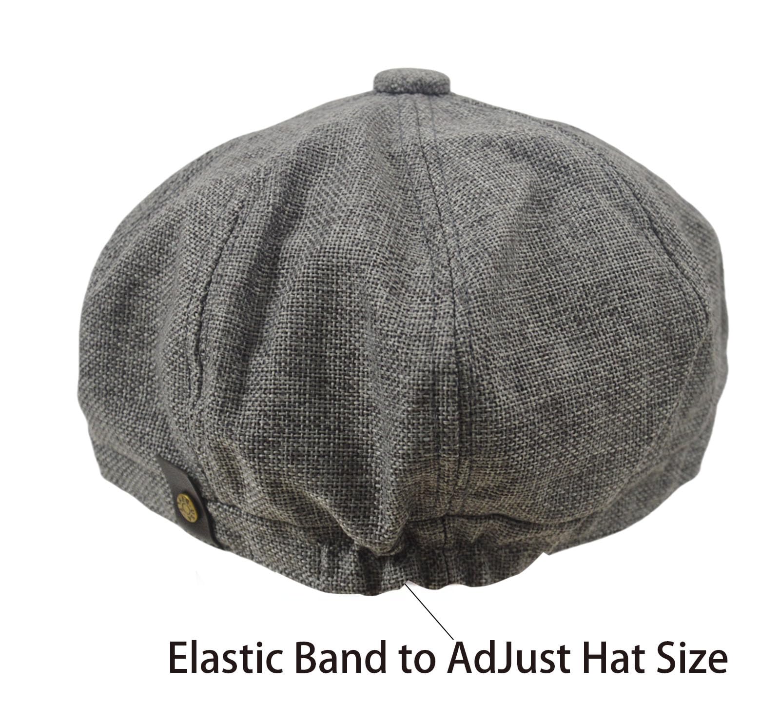 Close-up of 8-panel linen fabric on the cap