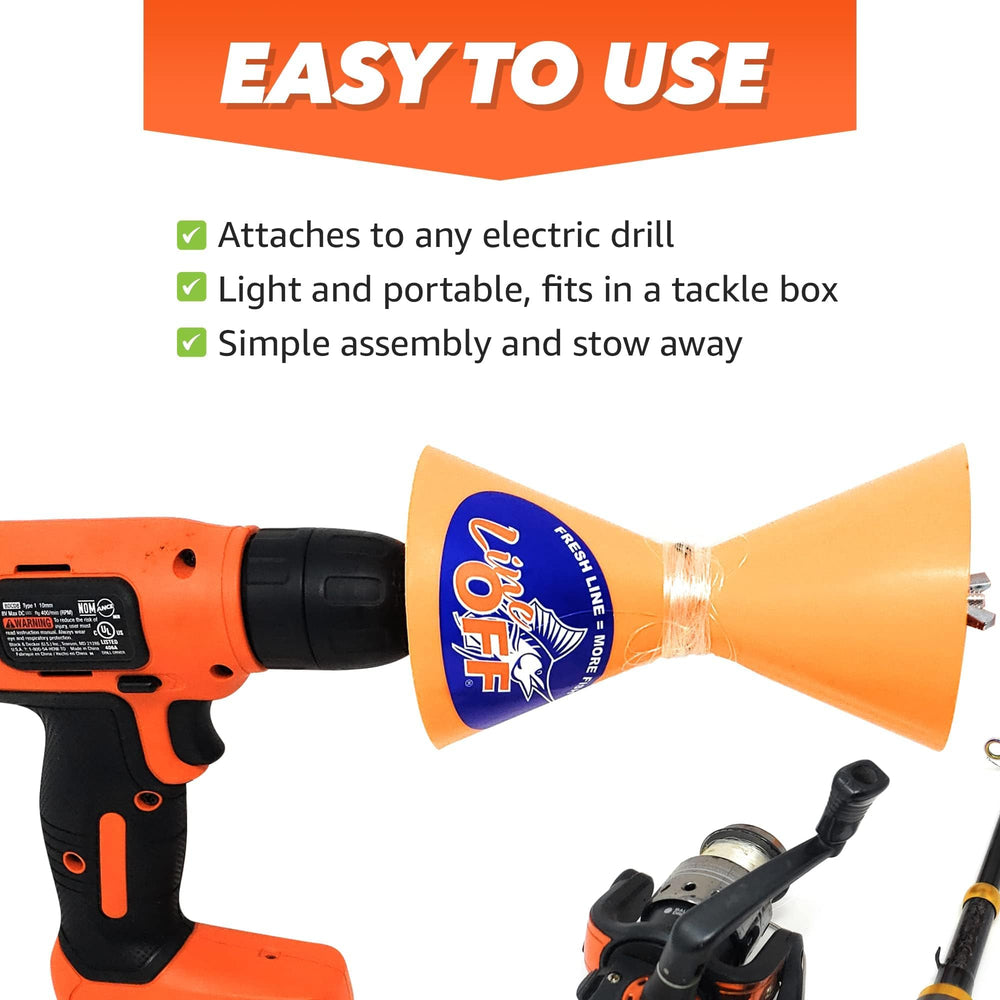 LineOff Stripper handheld tool with drill attachment