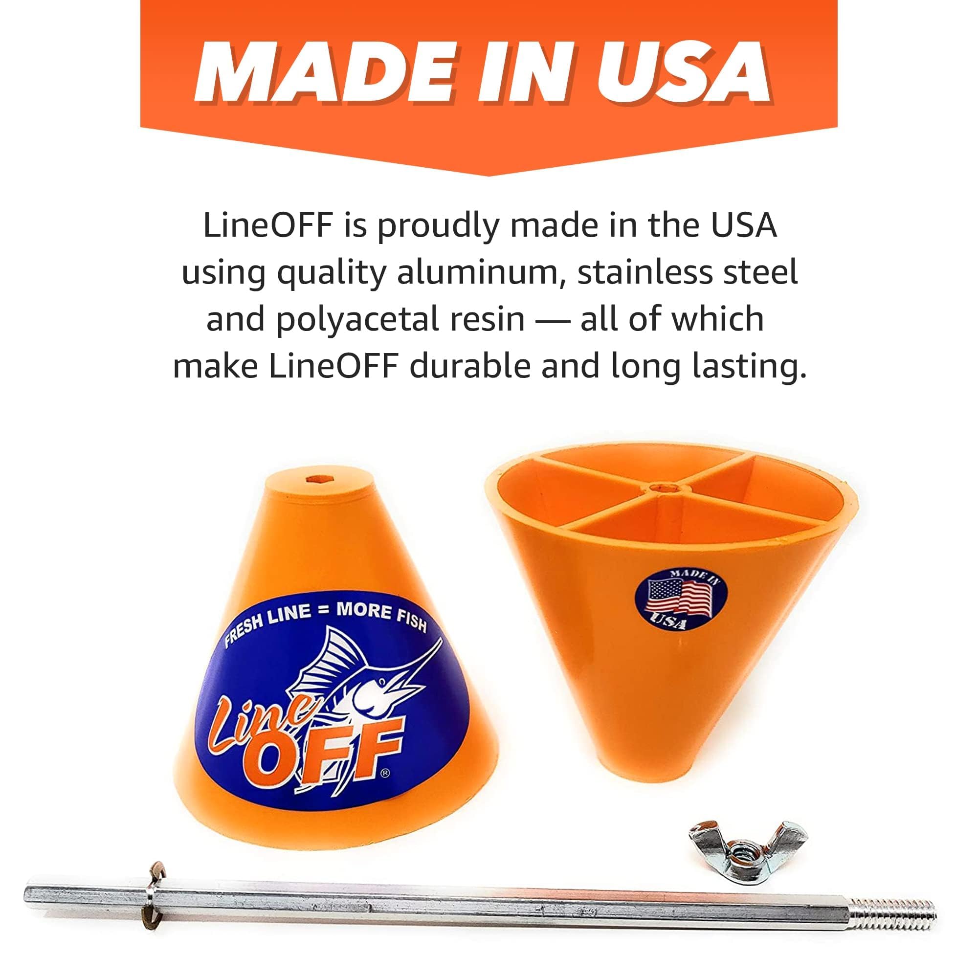 Angler using LineOff Stripper to remove fishing line from reel