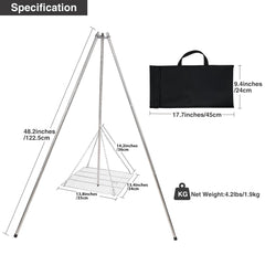 Lineslife campfire tripod-adjustable-height lets you control flame distance easily