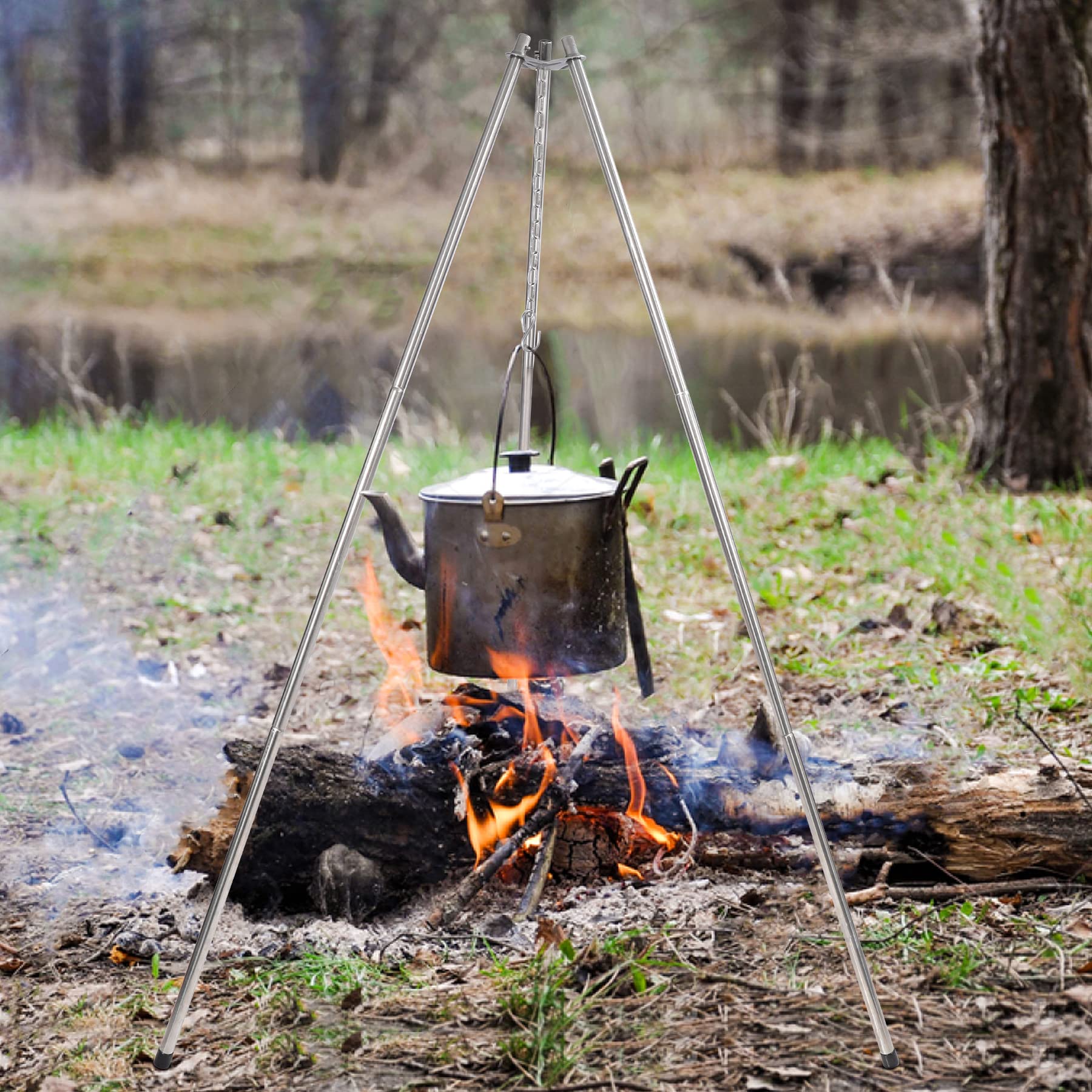 Lineslife campfire tripod-legs-6-9 removable options for different heights