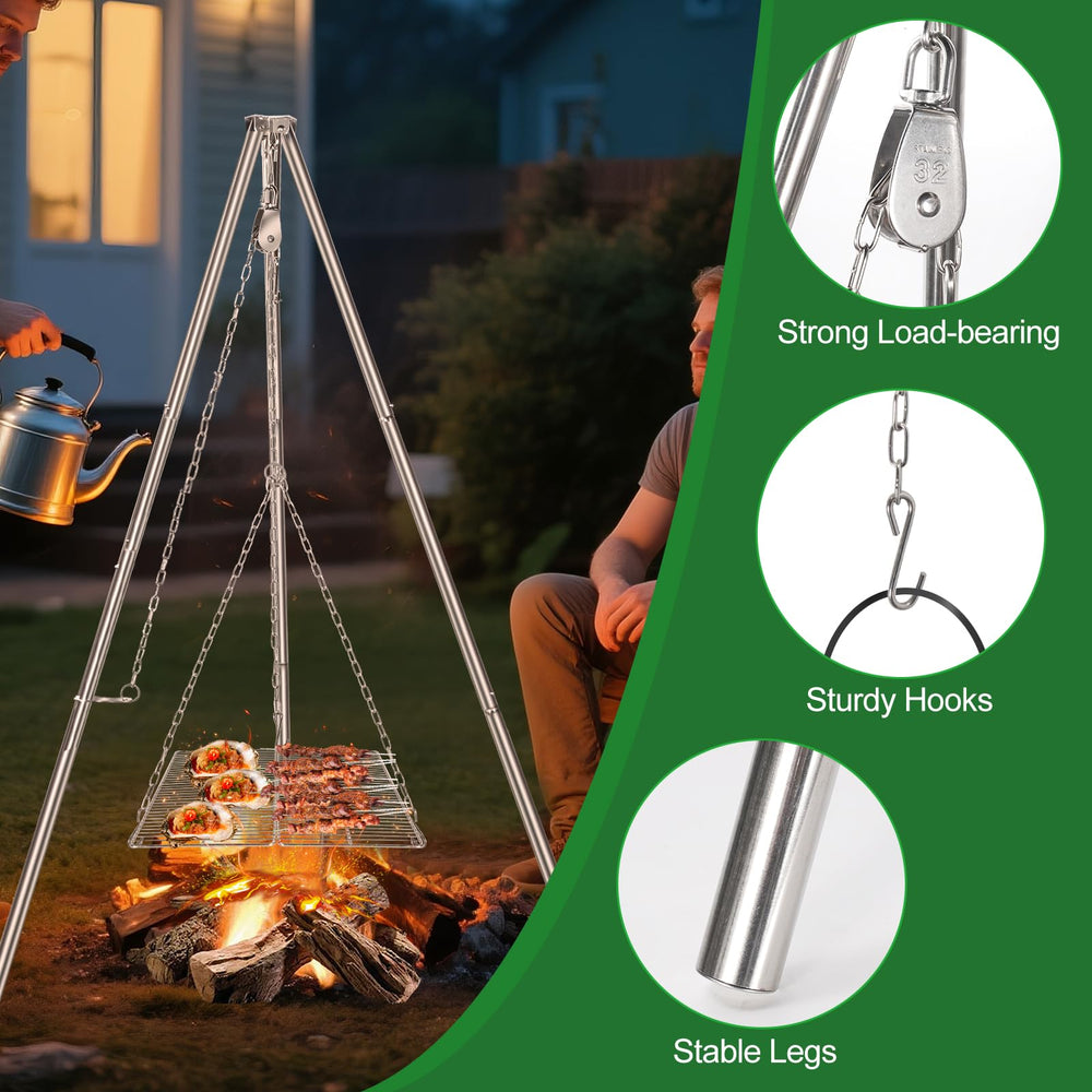 Lineslife Campfire Tripod sturdy frame provides reliable support for pots