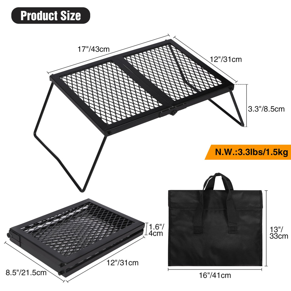 Lineslife portable steel camping grill grate for easy transport on trips.