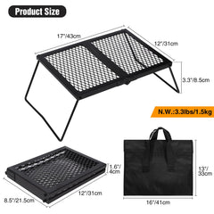 Lineslife portable steel camping grill grate for easy transport on trips.