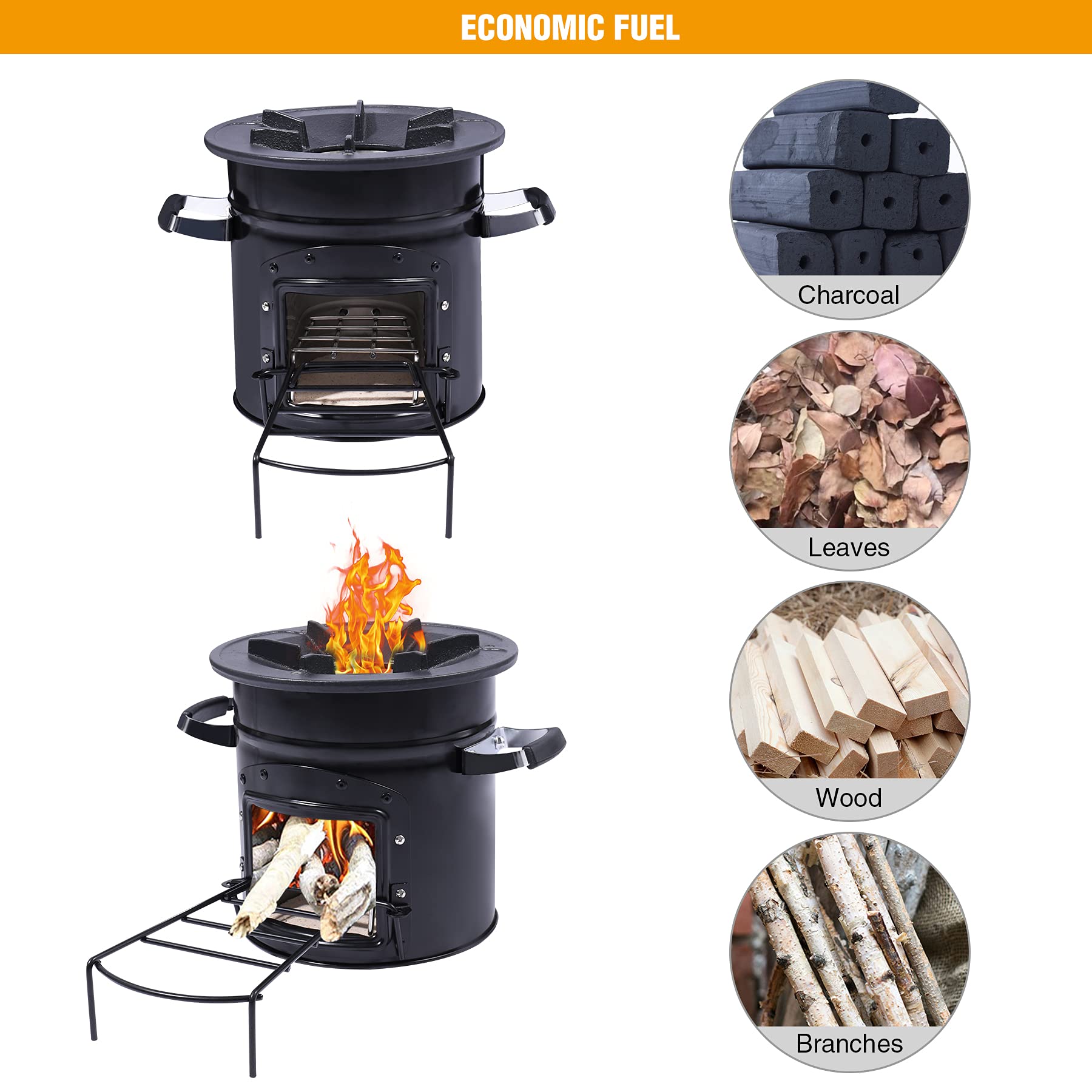 Lineslife rocket stove with carrying bag for easy transport on trips