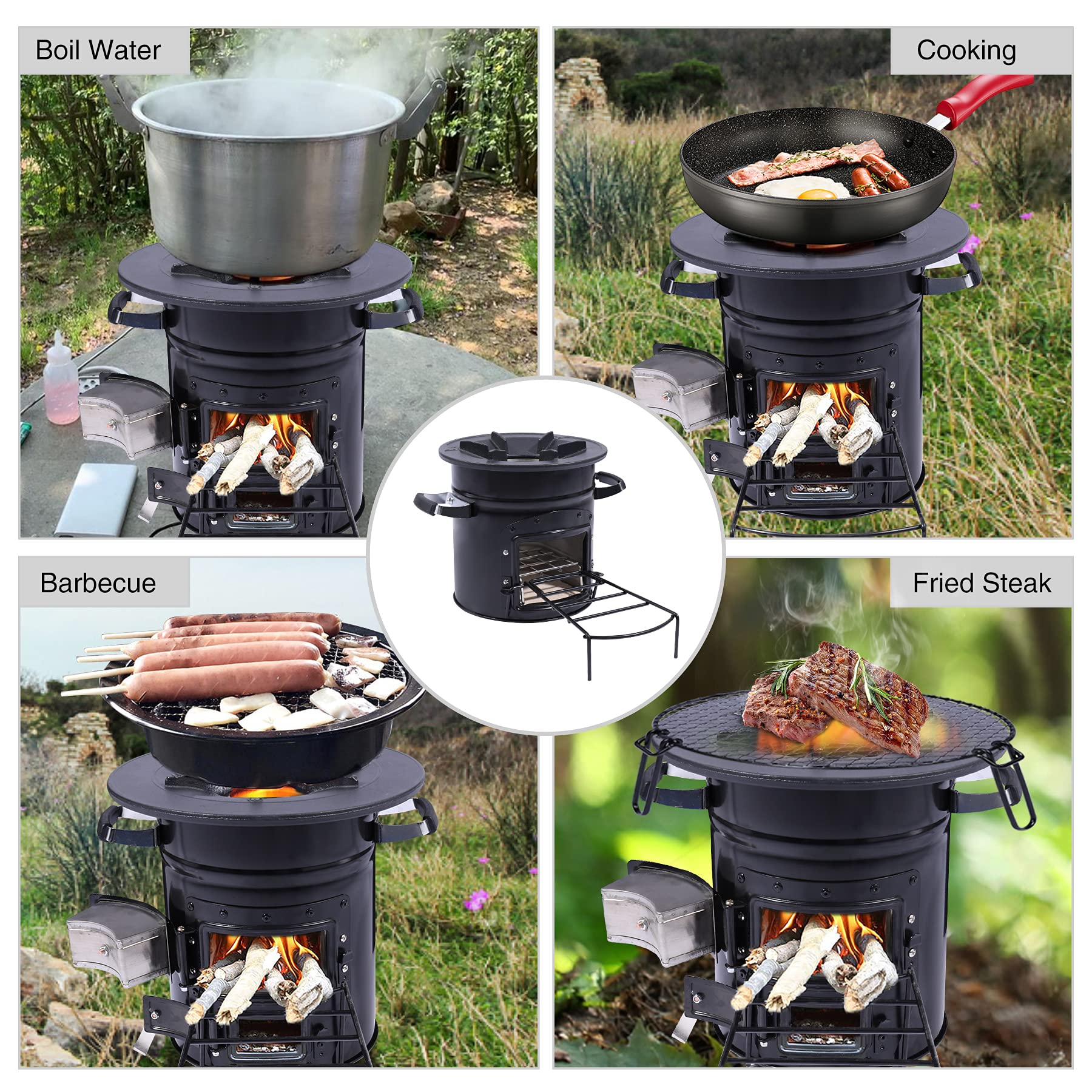 Lineslife rocket stove with carrying bag offers easy transport on trails.