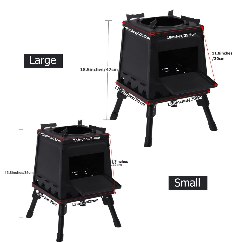 Lineslife wood-burning camp stove side profile highlighting compact form