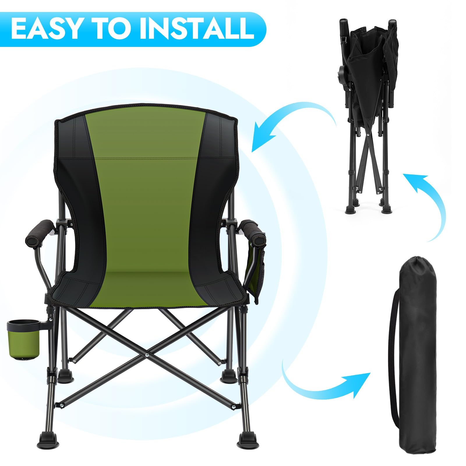 LING RONG 2-pack chair cup holder shown keeping drinks within reach at a picnic.