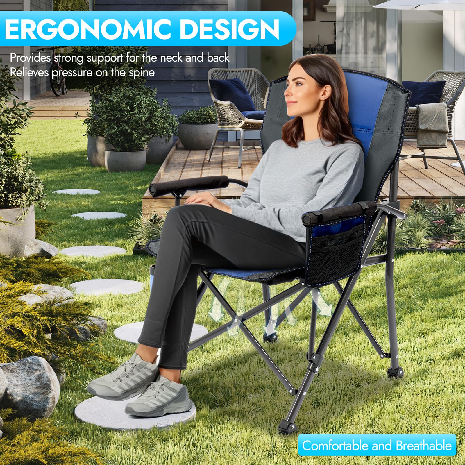 LING RONG oversized chair 450-pound capacity for sturdy outdoor seating