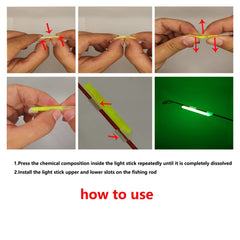 Different sizes M, S, L for LINGUANG Glow Sticks on rod tips