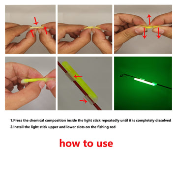 Packaged 100 glow sticks for catfishing and surf fishing
