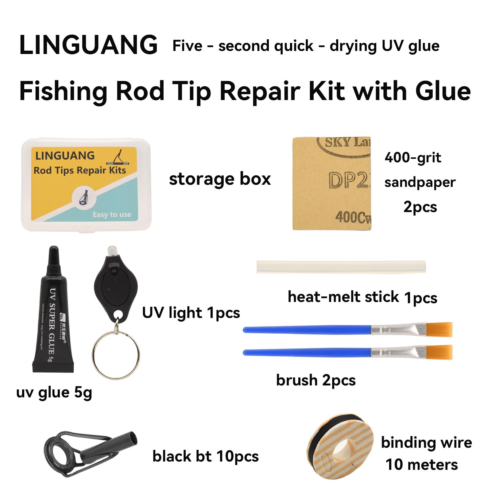 Two cleaning brushes for rod tip maintenance