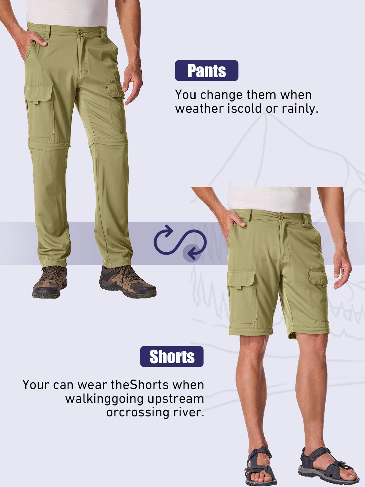 Linlon cargo pants with six pockets keep device and keys secure.