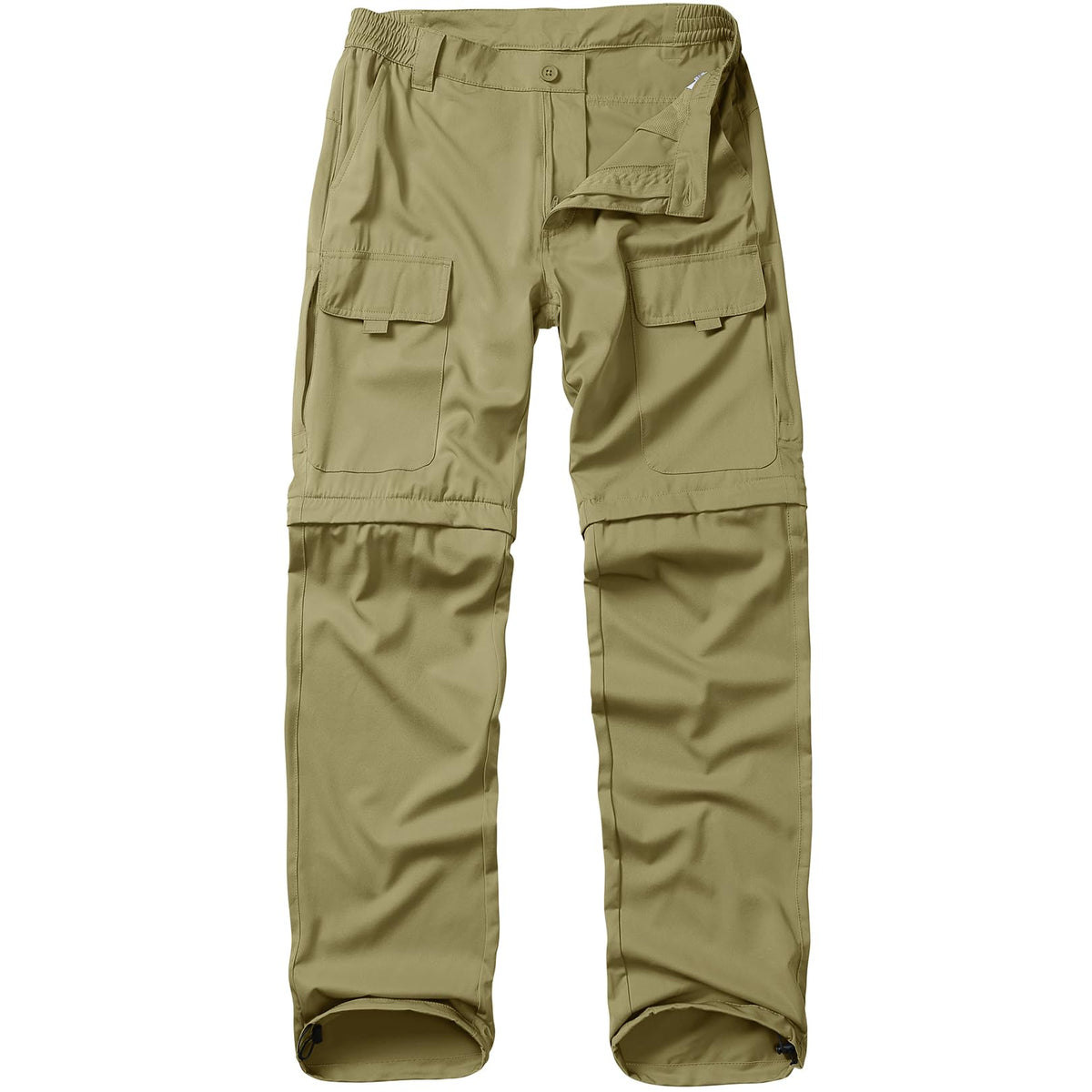 Linlon hiking pants convertible zip-off in khaki, ideal for quick shorts conversion during hikes.