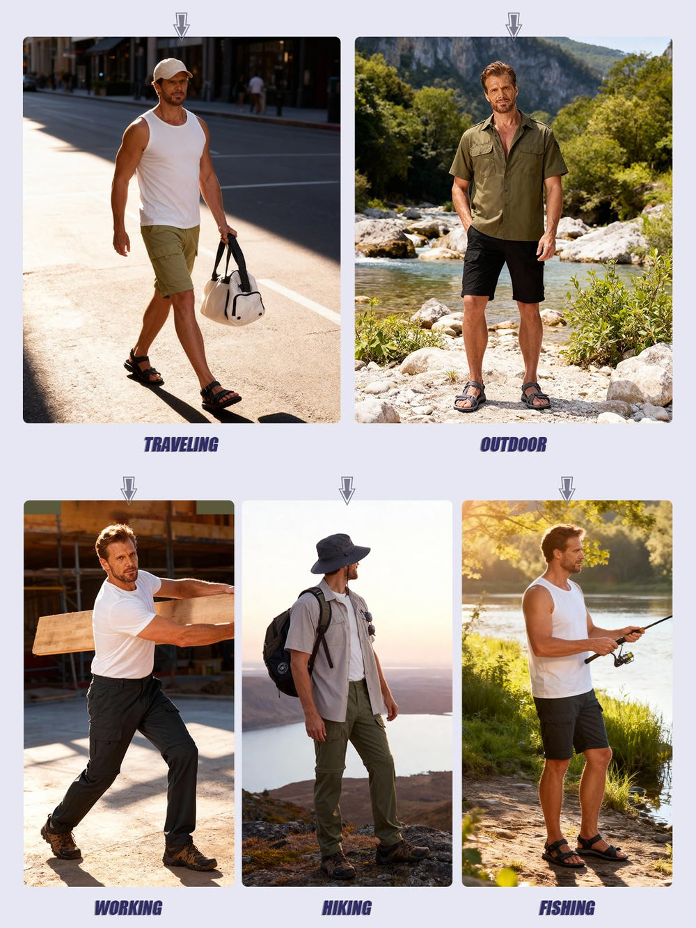 Linlon hiking pants in outdoor use during a trail hike.