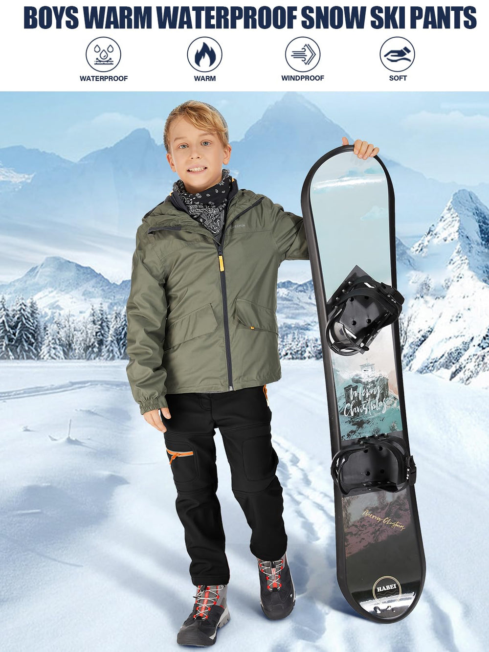linlon kids snow pants boot-fit design enables easy wear with boots