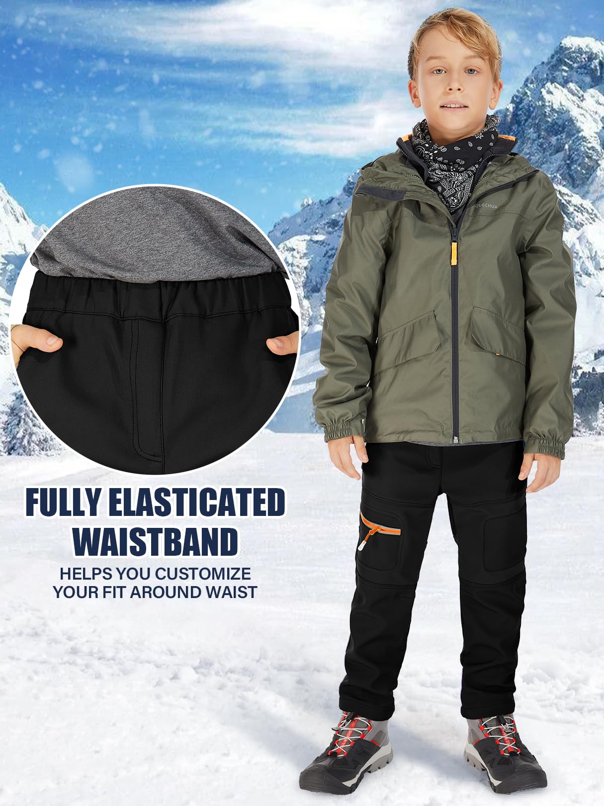 linlon kids snow pants zippered pockets keep small items dry