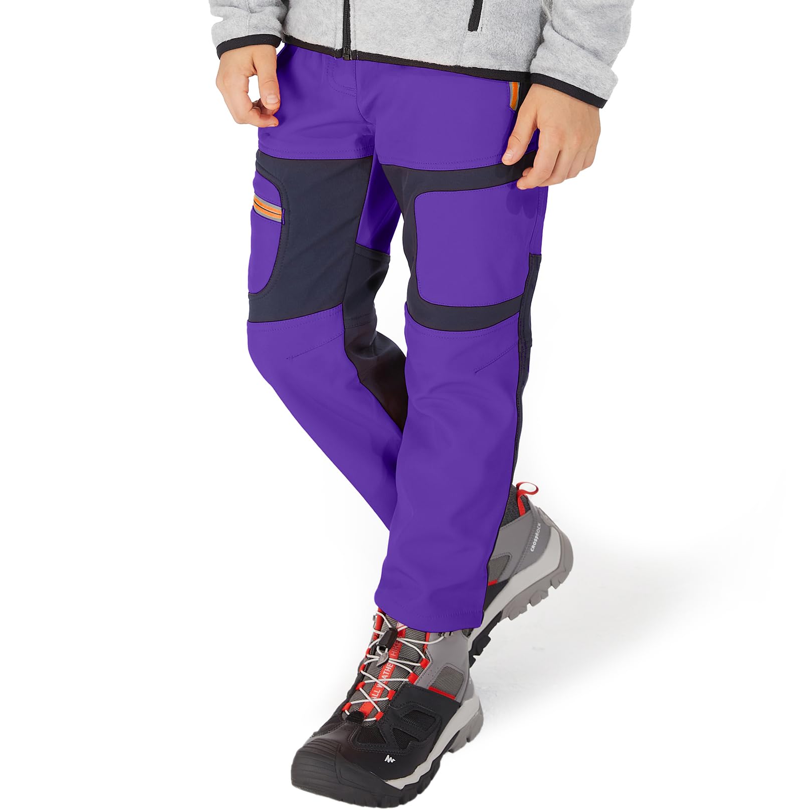 linlon Kids snow pants thigh zip pockets for quick access and storage