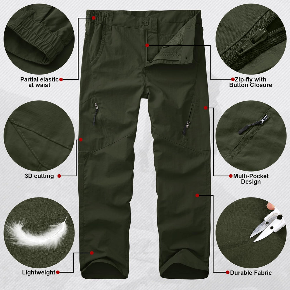 Linlon Kids Cargo Pants elastic waist with gusset for comfortable movement.