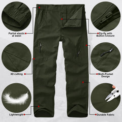 Linlon Kids Cargo Pants elastic waist with gusset for comfortable movement.