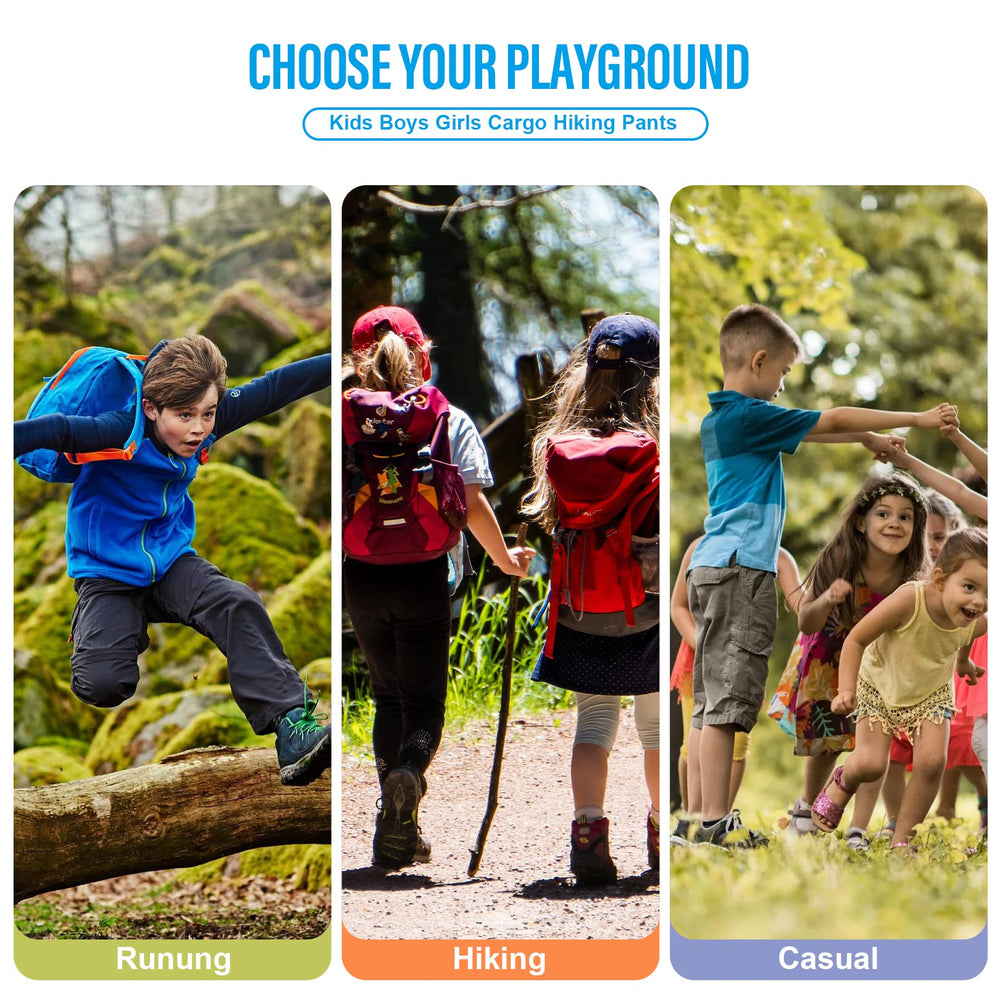 Linlon Kids Cargo Pants water and stain-repellent finish for messy outdoor days.