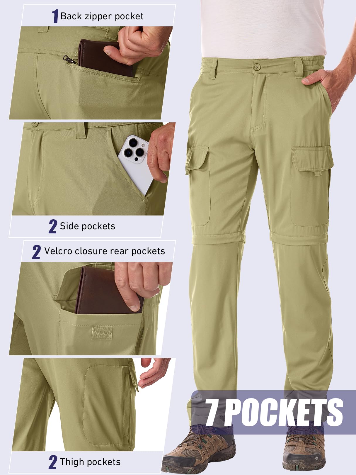 Linlon zip-off convertible pants for easy cooling in changing weather.
