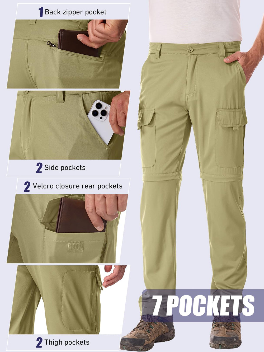Linlon zip-off convertible pants for easy cooling in changing weather.
