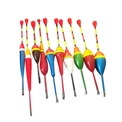 LIOOBO bobbers colorful set close-up shows vivid bite cues for anglers.