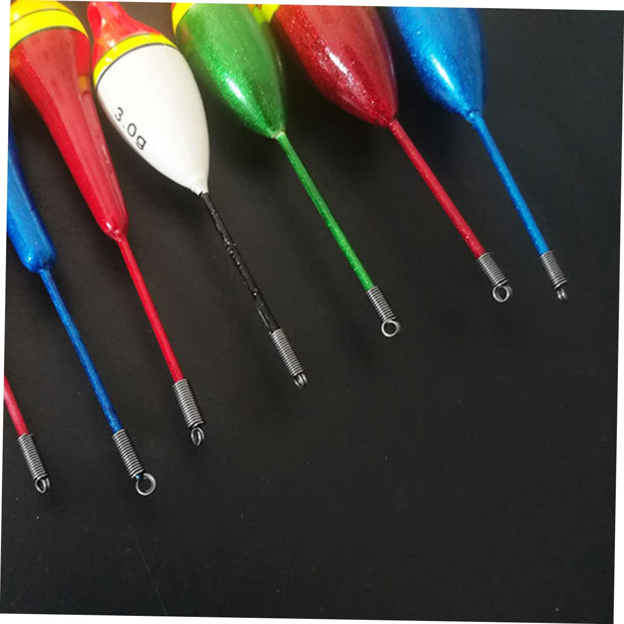LIOOBO bobbers with 1.0g weight close-up highlights versatile weight range.
