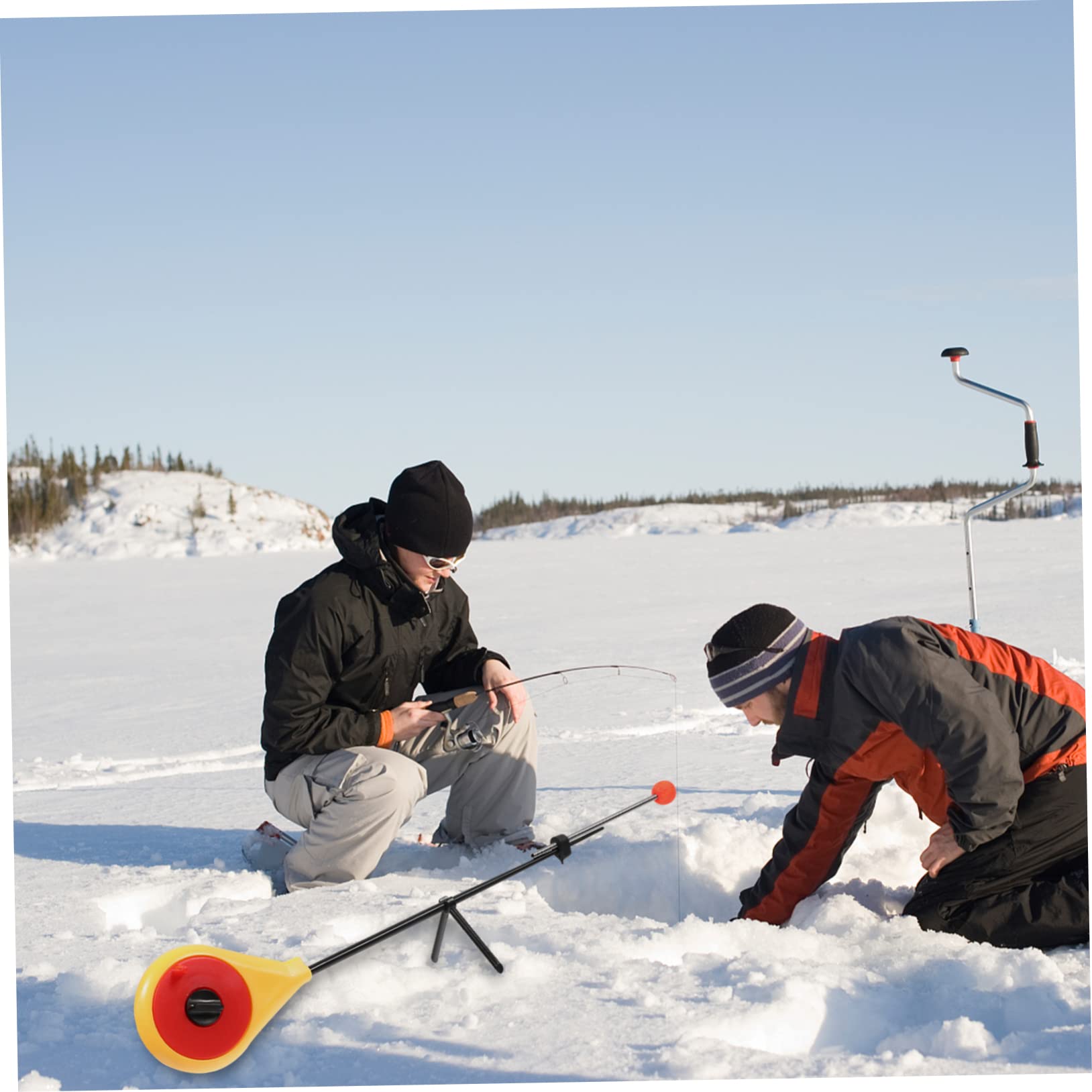 LIOOBO ice fishing rod with non-slip handle for secure grip