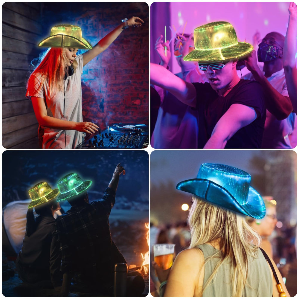 LIOVODE LED bucket hat purple color enhances party style and presence