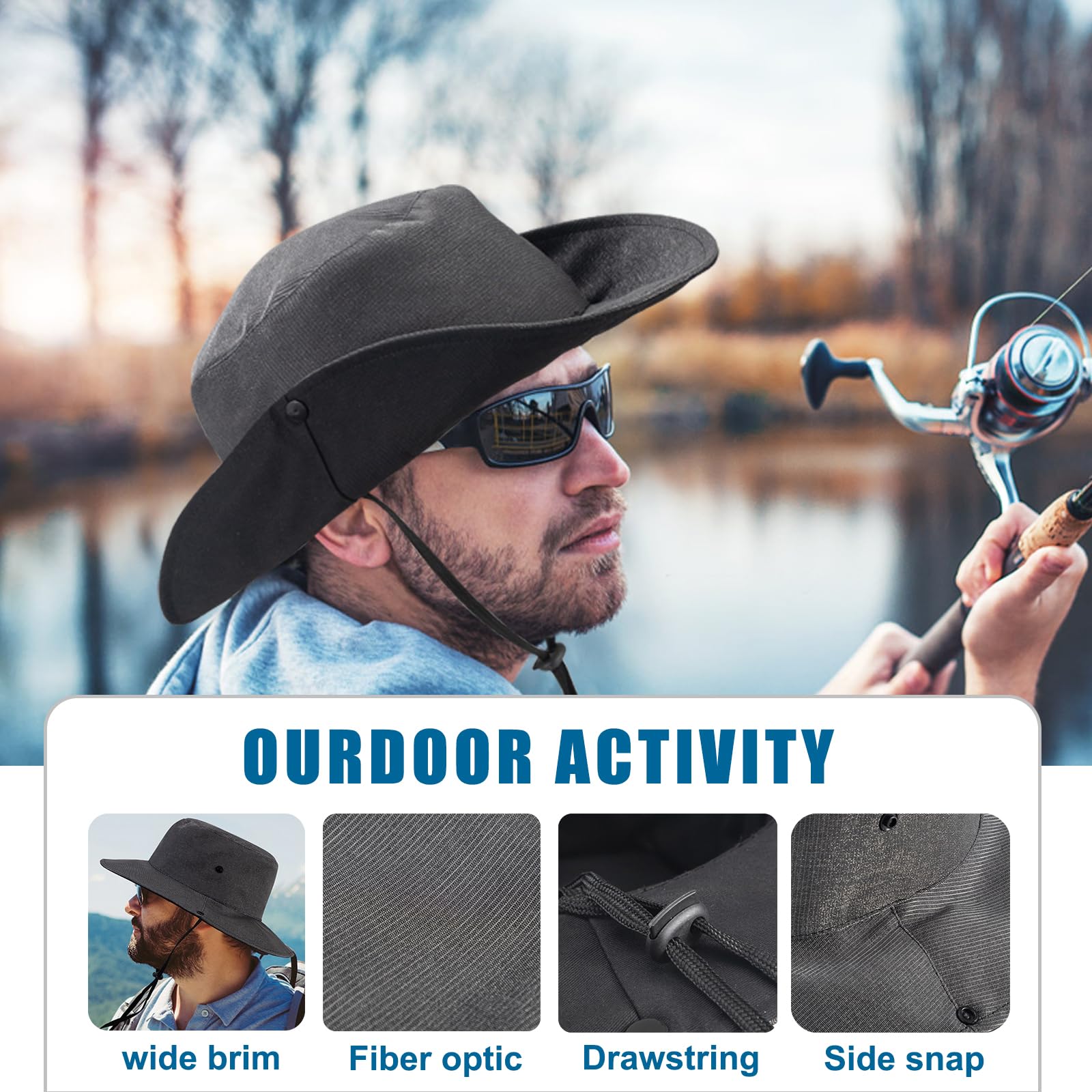 Liovode LED brim provides UV shading during daytime outings.