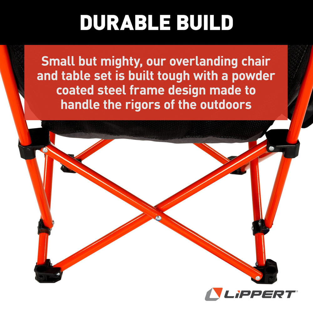 Lippert Baja carry bag keeps chairs and table organized on the road.