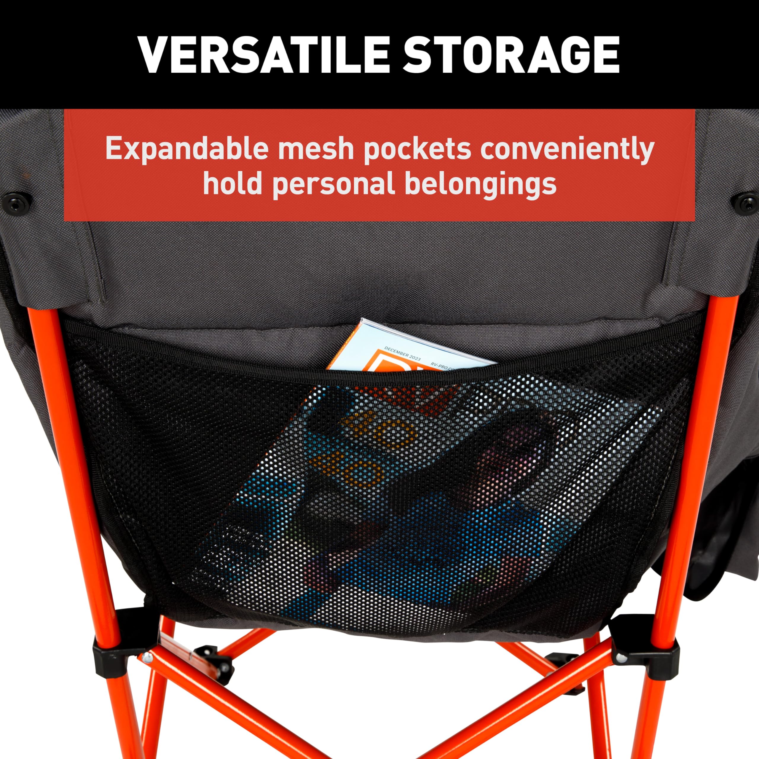 Lippert Baja table folded for compact storage in tight campsites.