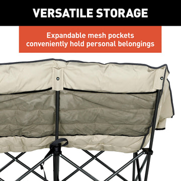 Lippert Big Bear 500lb weight capacity closeup emphasizes sturdy outdoor seating for heavy use.