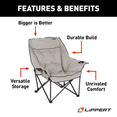 Lippert Big Bear with dual cupholders and a stemmed wine glass holder for beverages