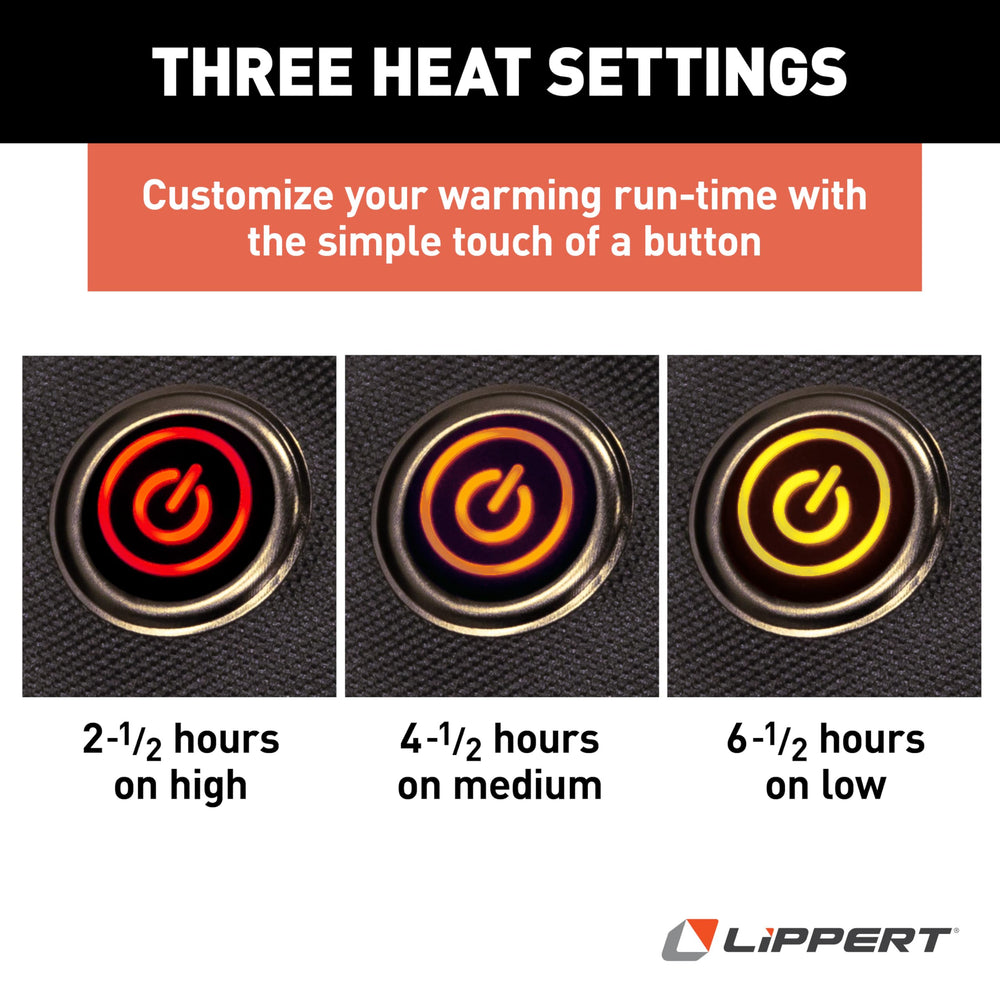 Lippert Big Bear heated loveseat auto shut-off enhances safe, worry-free relaxation
