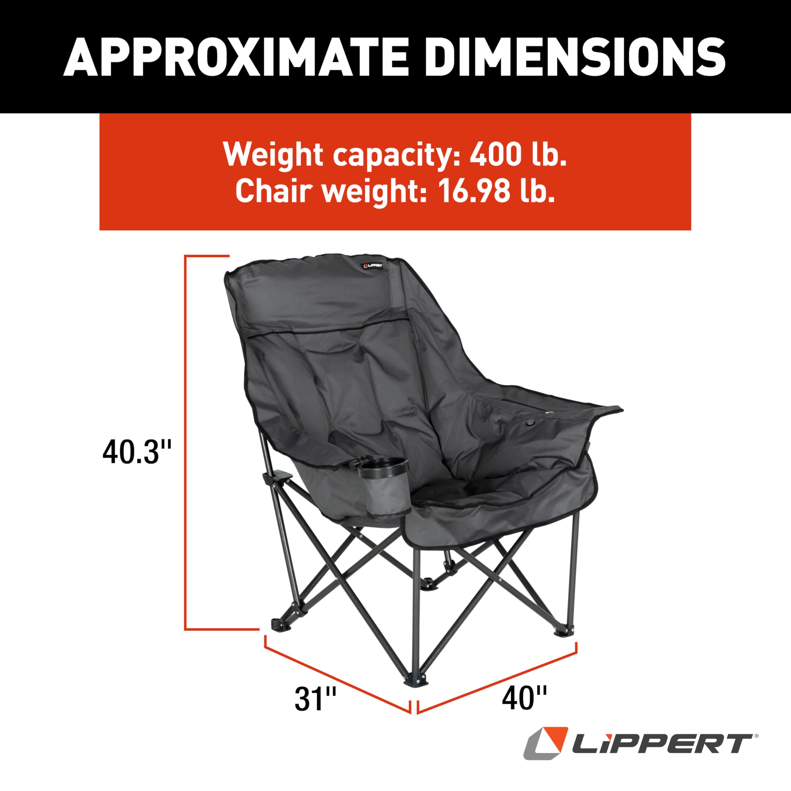 Lippert Big Bear chair back and seat heat settings for customizable comfort.