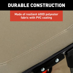 Lippert Sand two-tier table fabric and PVC coating shows weather-ready durability.