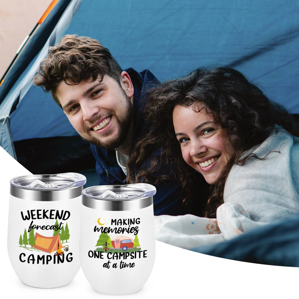 LiqCool camper tumblers 2pack lid close-up highlights durable lid