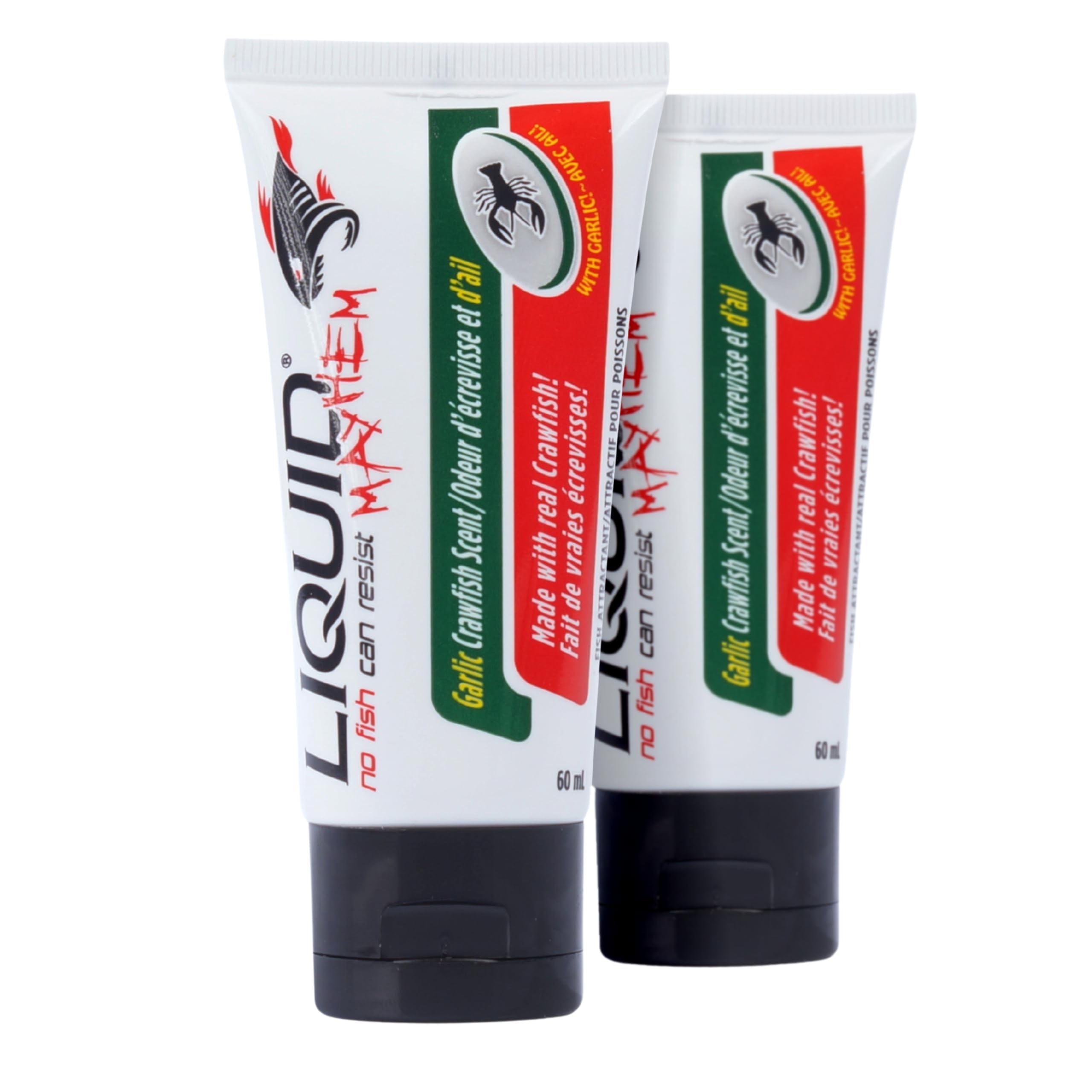 Liquid Mayhem Garlic Crawfish Attractant Gel 60ml/2oz 2-pack bottle