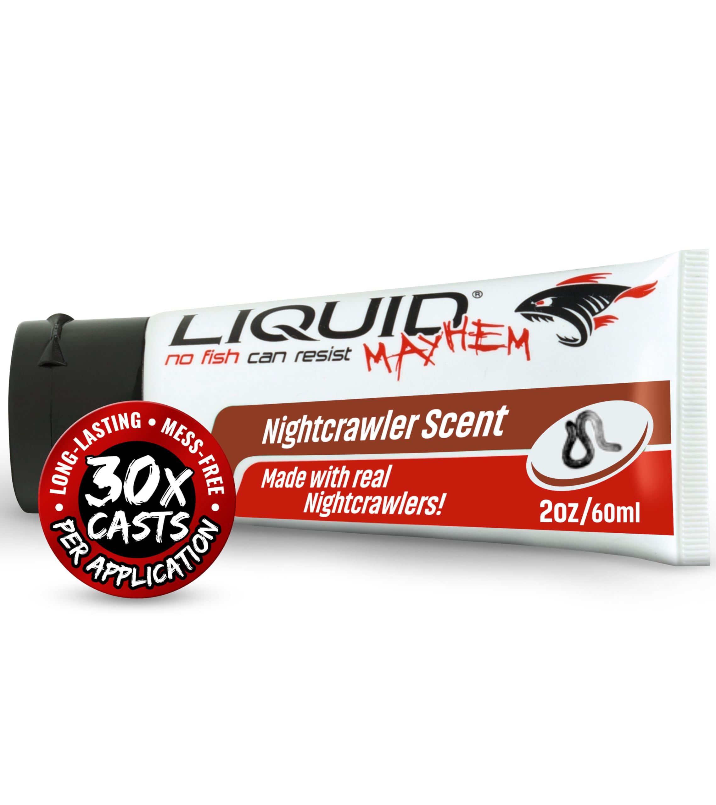 Close-up of Nightcrawler attractant gel tube